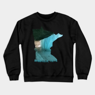 Minnesota State Outline (Minnehaha Falls in Winter) Crewneck Sweatshirt